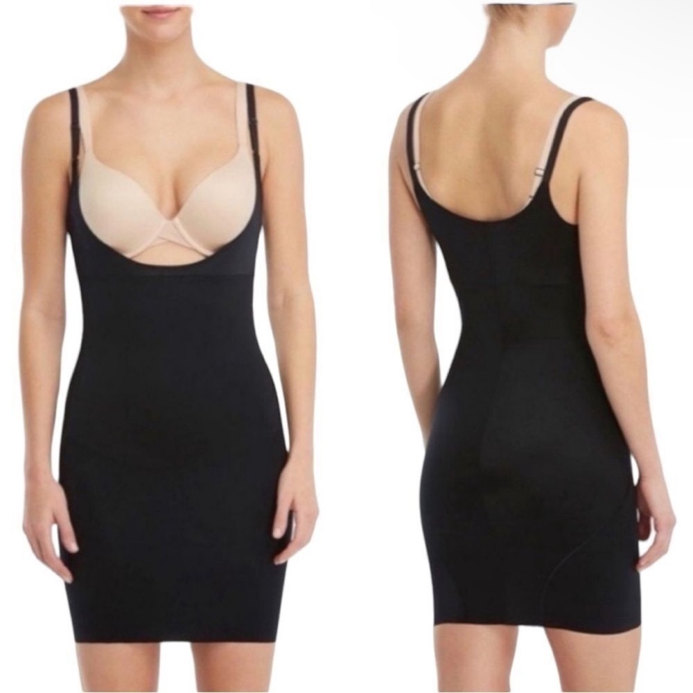 Spanx Black Shape Wear Shaping Mini Seamless Cami Tank Firming Tight Bodydress